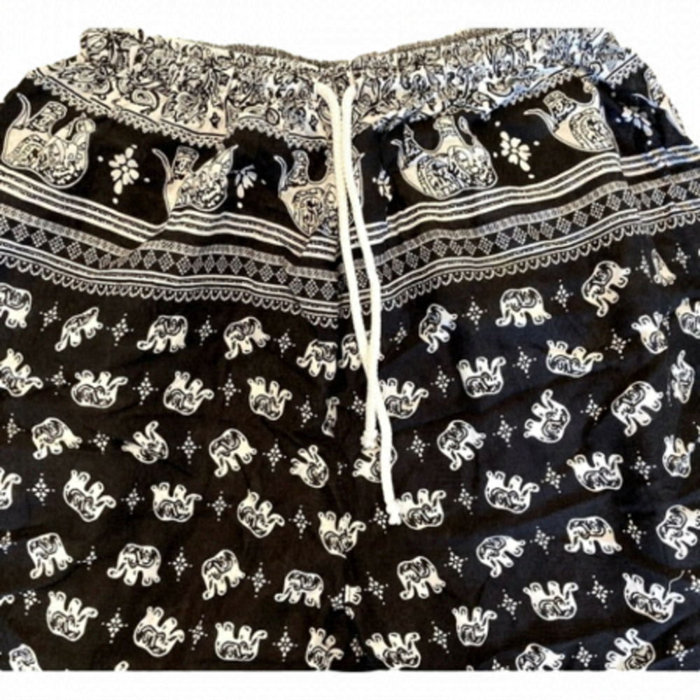 Palazzo PANTS With ELEPHANT DESIGN - Size S: NWOT